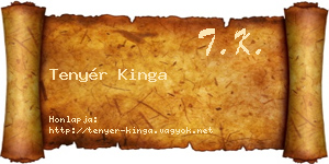 Tenyér Kinga névjegykártya