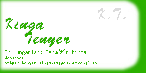 kinga tenyer business card